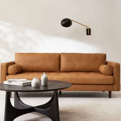West Elm Dennes Leather Sofa (72"–88")