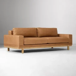 West Elm Dewitt Leather Sofa (76"–96")