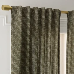 West Elm Diamond Lattice Floral Curtain