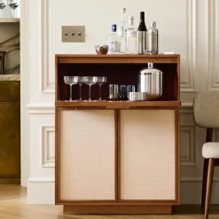 West Elm Douglas Solid Wood Tatami Bar Cabinet (32")