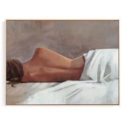 West Elm Draped Figure Study In White Framed Wall Art by Minted for