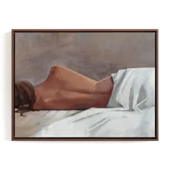 West Elm Draped Figure Study In White Framed Wall Art by Minted for