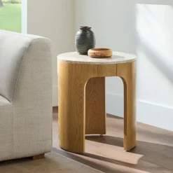 West Elm Elowis Marble End Table (20")
