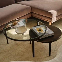 West Elm Elwell Glass & Metal Nesting Coffee Tables (24"–32")