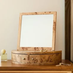 West Elm Emma Chamberlain Burl Mirrored Jewelry Box