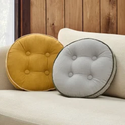 West Elm Emma Chamberlain Corduroy Button Pillow