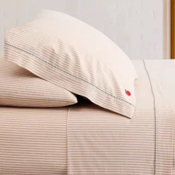 West Elm Emma Chamberlain Embroidered Stripe Sheet Set
