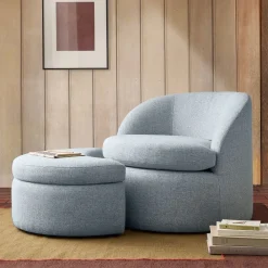 West Elm Emma Chamberlain Upholste Chair & Ottoman Set