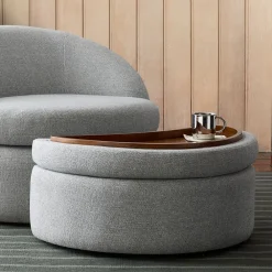 West Elm Emma Chamberlain Upholste Ottoman