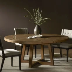 West Elm Emmerson® Reclaimed Wood Round Extendable Dining Table (60"–72")