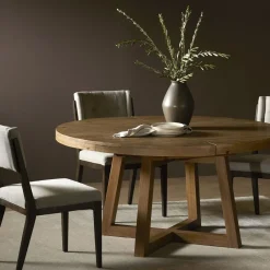 West Elm Emmerson® Reclaimed Wood Round Extendable Dining Table (60"–72")