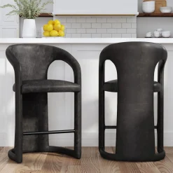 West Elm Engert Leather Counter Stool
