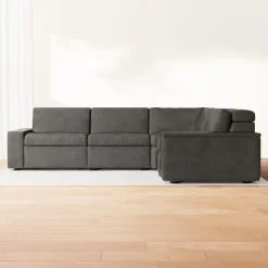West Elm Enzo Leather 5-Piece L-Shaped Reclining Sectional (114")