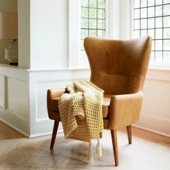 West Elm Erik Leather Wing Chair