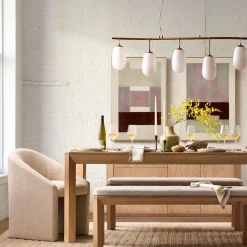 West Elm Essex Wood & Upholstered Dining Bench (52")
