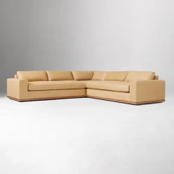 West Elm Ethan Leather 3-Piece L-Shaped Sectional (118")