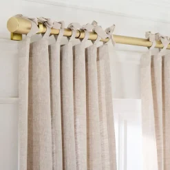 West Elm European Flax Linen Blackout Curtain w/ Tie Top
