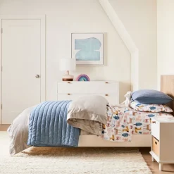 West Elm European Flax Linen Cotton Pick Stitch Quilt & Shams