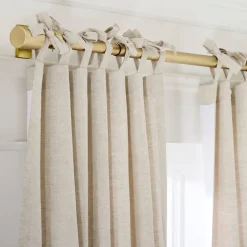 West Elm European Flax Linen Curtain w/ Tie Top