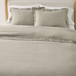 West Elm European Flax Linen Merrow Edge Duvet Cover & Shams