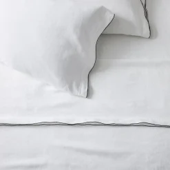 West Elm European Flax Linen Merrow Edge Sheet Set