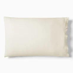 West Elm European Flax Linen Ruffle Pillowcase Set