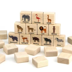 Kids West Elm Everwood Friends African Safari Animals Wooden Matching Game