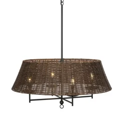 West Elm Evgenia Rattan Chandelier (36")
