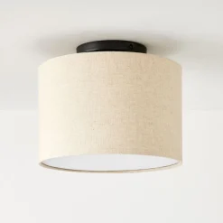 West Elm Fabric Shade Drum Flush Mount (–)