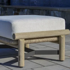 West Elm Fairbourne Teak Outdoor Ottoman