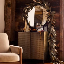 West Elm Faux Metallic Dried Eucalyptus Garland