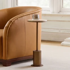 West Elm Fay Travertine Drink Table (9.5")