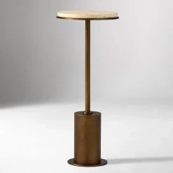 West Elm Fay Travertine Drink Table (9.5")