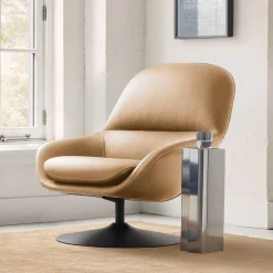 West Elm Fillmore Leather Swivel Chair