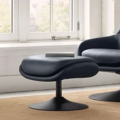 West Elm Fillmore Leather Swivel Ottoman