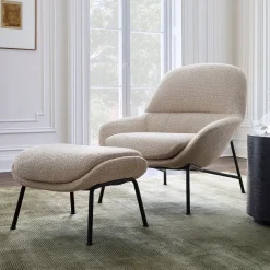 West Elm Fillmore Mid-Century Chair & Ottoman Set