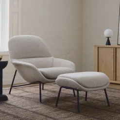 West Elm Fillmore Mid-Century Chair & Ottoman Set