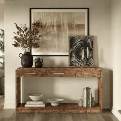 West Elm Finlo Burled Entryway Wood Console (60")