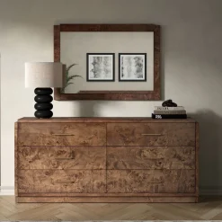 West Elm Finlo Burled Wood 6-Drawer Dresser (68")