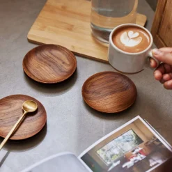 West Elm Fleck Reclaimed Teak Coasters (Set of 4)