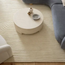 West Elm Flowing Lines Carved Wool Rug