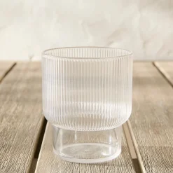West Elm Fluted Acrylic Short Drinking Glass Sets