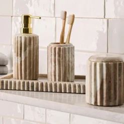 West Elm Fluted Marble Bath Accessories
