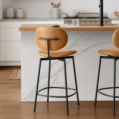 West Elm Flynn Leather Bar & Counter Stools