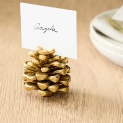 West Elm Forest Shine Metal Pine Cone Place Card Holders