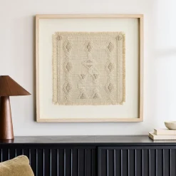 West Elm Framed Neutral Textile Wall Art