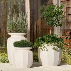 West Elm Franco Faceted Ficonstone Indoor/Outdoor Planters