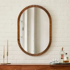 West Elm Frida Fluted Wood Wall Mirror
