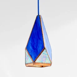 West Elm Friend of All Small Hanging Greta Lamp - Bright Blue & Orange