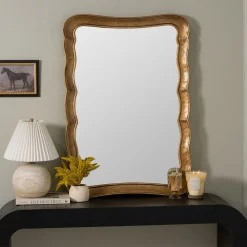 West Elm Gilded Wave Gold Wall Mirror